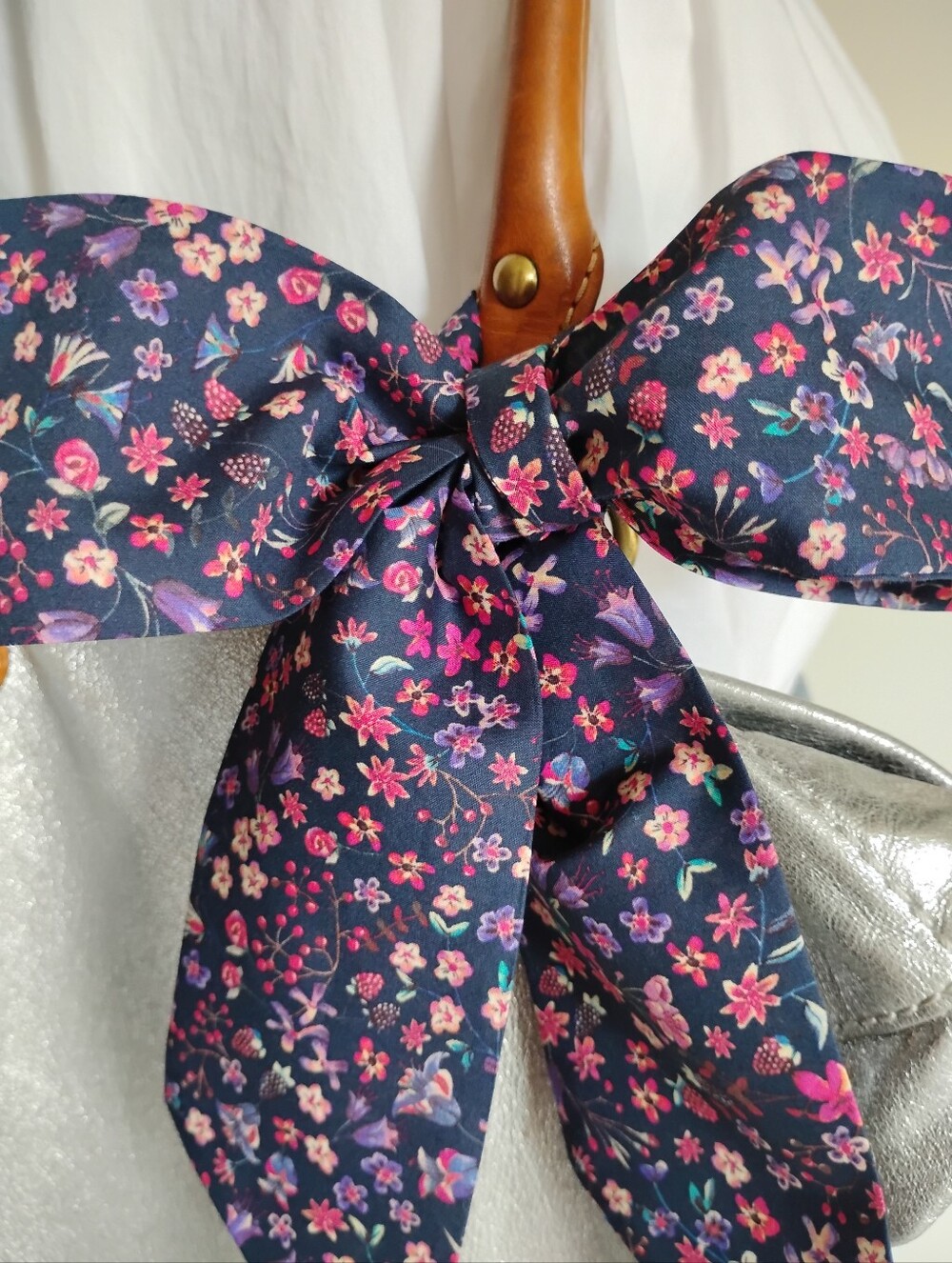 Liberty of London Art Fabric Skinny Scarf Donna Leigh Micro Floral Plum Purple